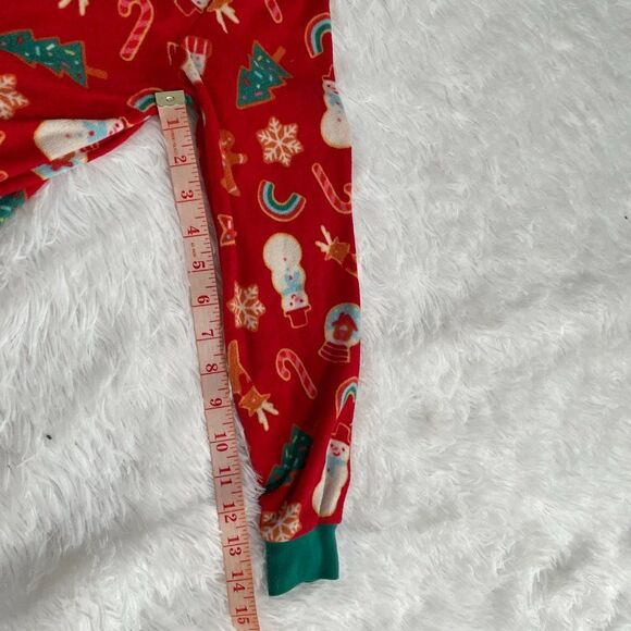 Kids Ginger Bread Hoodie One Piece in Orange and Red Holiday Comfy - Picture 6 of 8